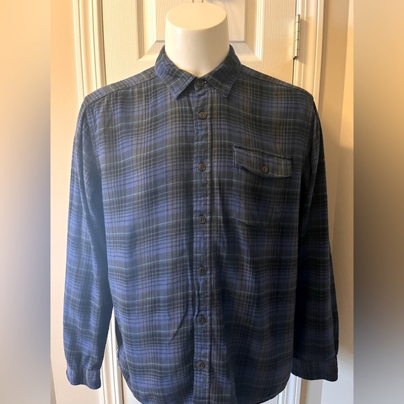 Mens Patagonia Long Sleeved Lightweight Fjord Flannel Shirt Plaid Organic Cotton - Picture 1 of 9